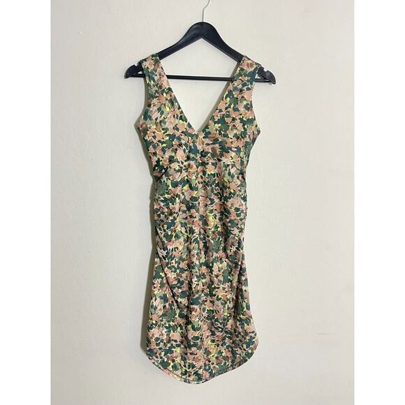 Prana S Dress Pearl Isa Stretch V Neck Shelf Bra Sleeveless Knee Length Stretch - Picture 3 of 10